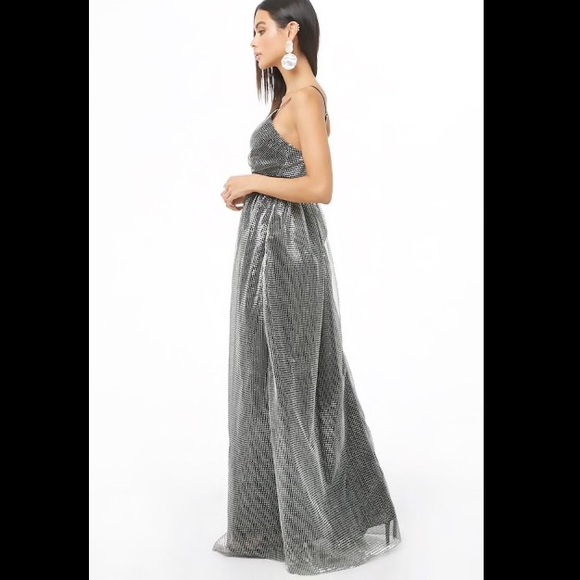 NWOT Metallic Surplice Maxi Dress - Picture 2 of 3